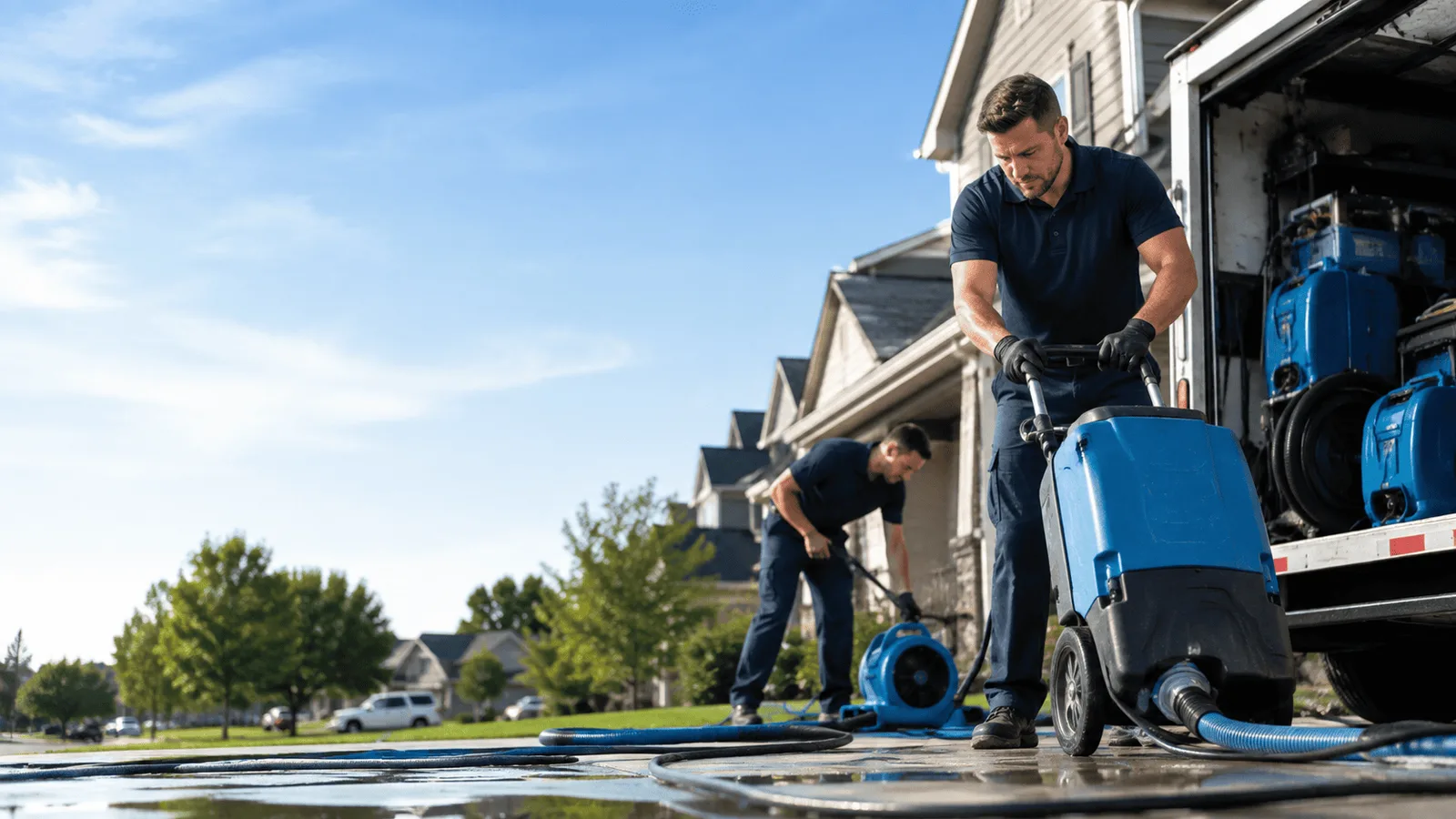 Dehumidification being performed in Mi Wuk Village, CA